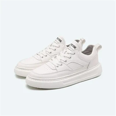 Baskets en cuir véritable, chaussures décontractées de skateboard